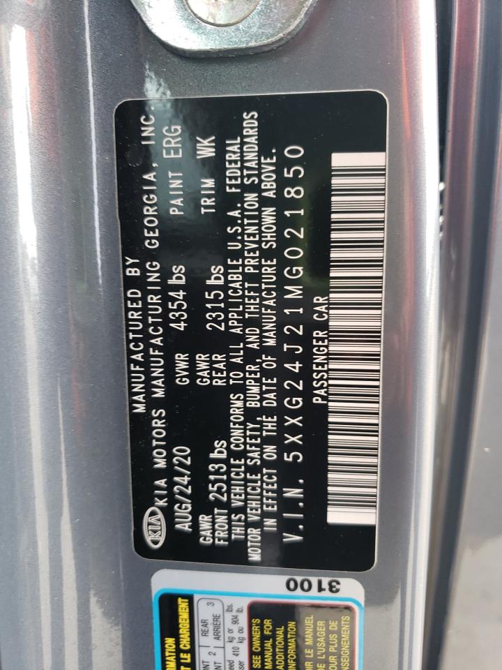 2021 Kia K5 Lx VIN: 5XXG24J21MG021850 Lot: 91428315