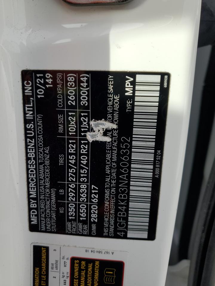 2022 Mercedes-Benz Gle 350 4Matic VIN: 4JGFB4KB3NA606352 Lot: 92809515