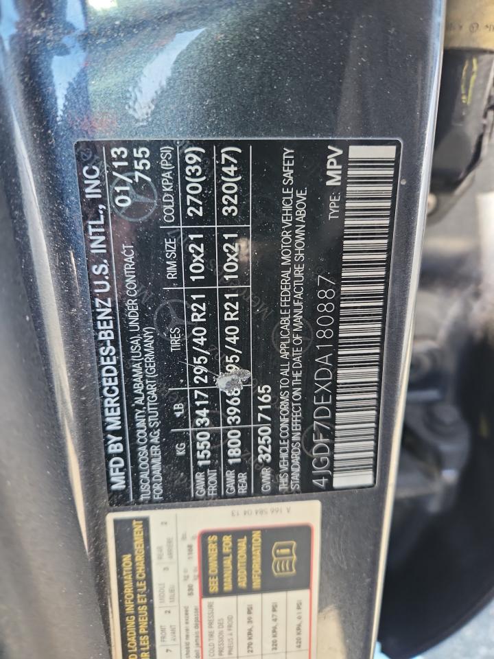 2013 Mercedes-Benz Gl 550 4Matic VIN: 4JGDF7DEXDA180887 Lot: 93058685