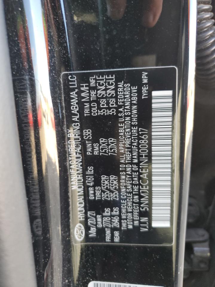 2022 Hyundai Tucson Limited VIN: 5NMJECAE1NH008617 Lot: 92469355