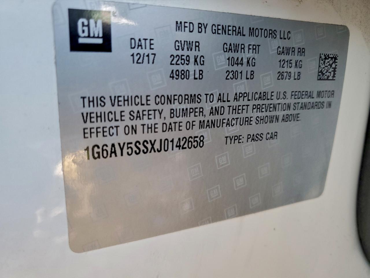 2018 Cadillac Cts Premium Luxury VIN: 1G6AY5SSXJ0142658 Lot: 85703575