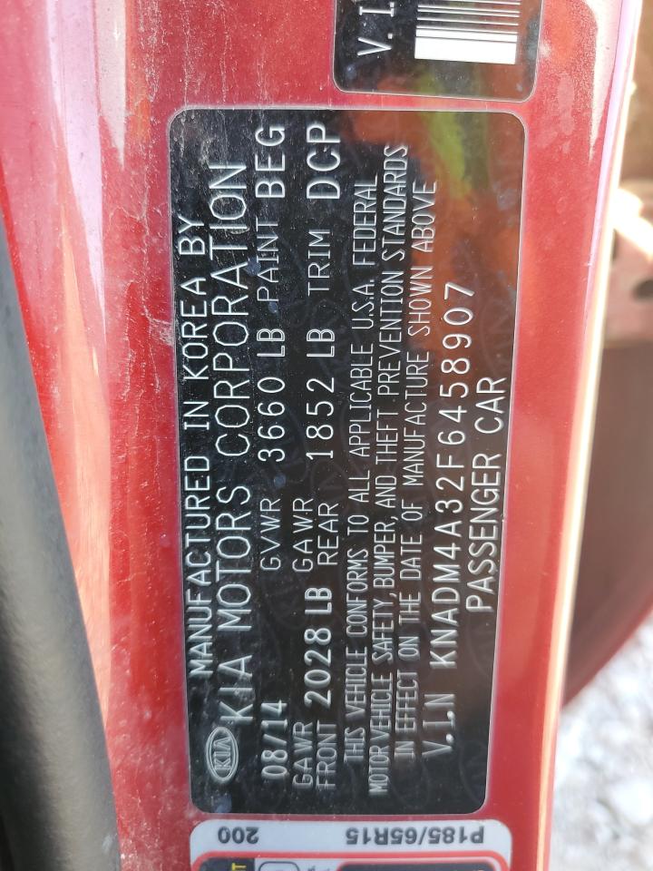 2015 Kia Rio Lx VIN: KNADM4A32F6458907 Lot: 92575125