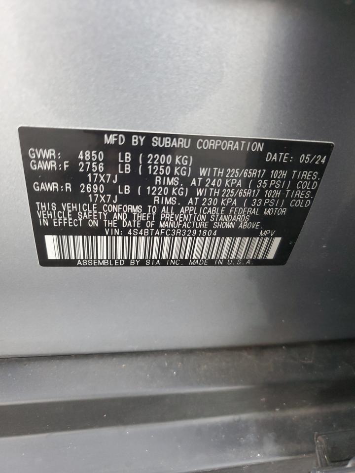 2024 Subaru Outback Premium VIN: 4S4BTAFC3R3291804 Lot: 91722325