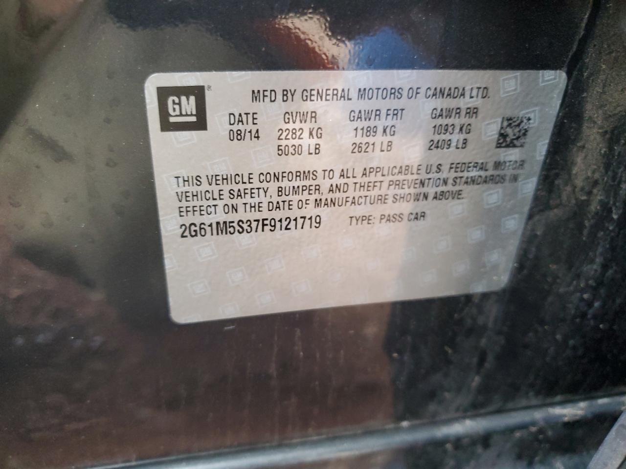 2015 Cadillac Xts Luxury Collection VIN: 2G61M5S37F9121719 Lot: 93230775