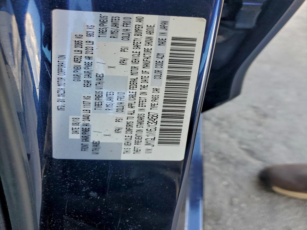 2018 Mazda 6 Signature VIN: JM1GL1XY6J1324587 Lot: 94104715