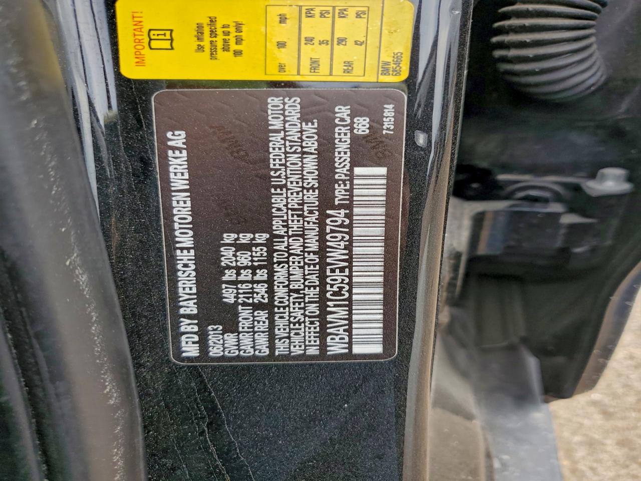 2014 BMW X1 Sdrive28I VIN: WBAVM1C59EVW49794 Lot: 94181075