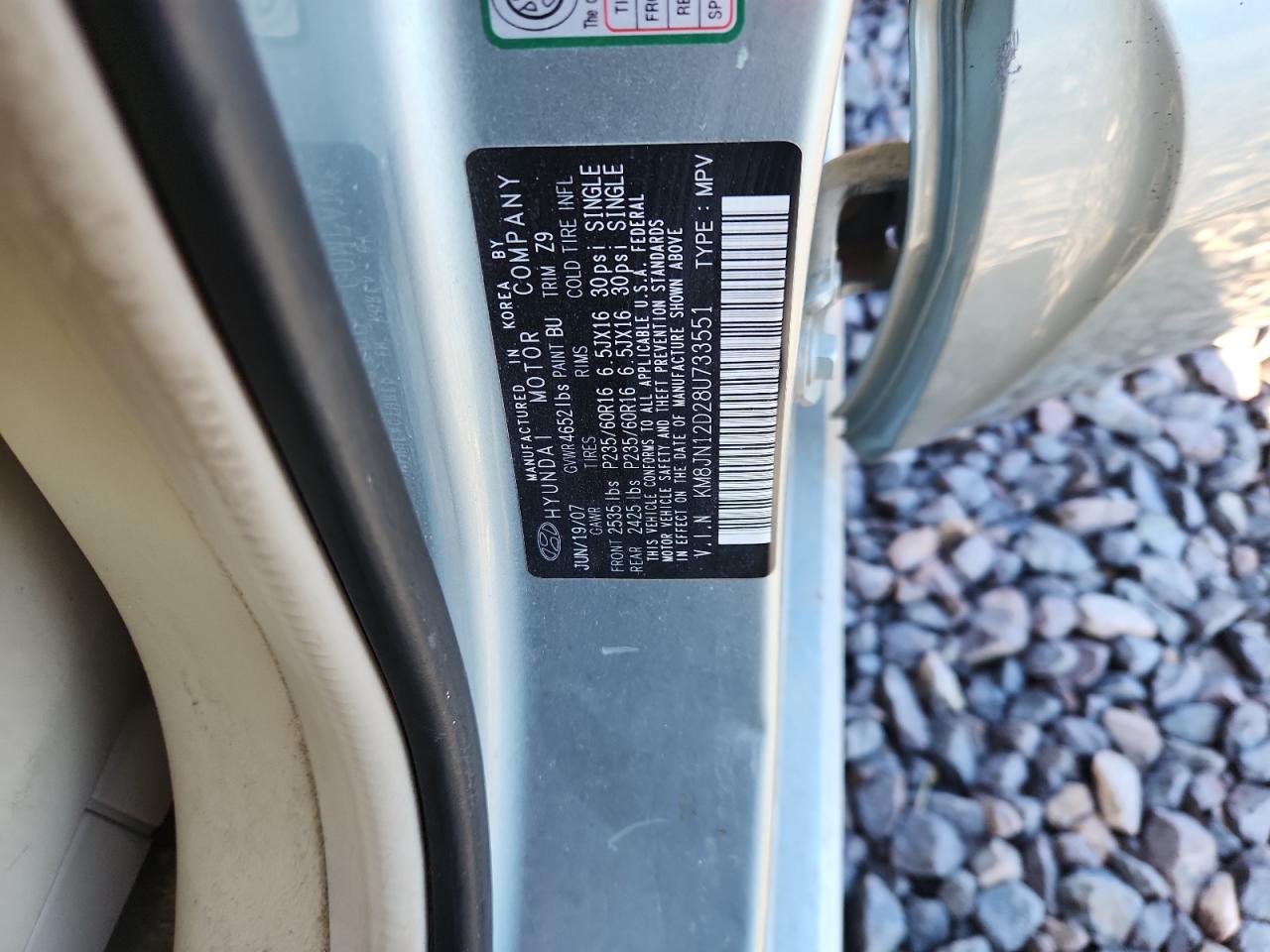 2008 Hyundai Tucson Se VIN: KM8JN12D28U733551 Lot: 92055815