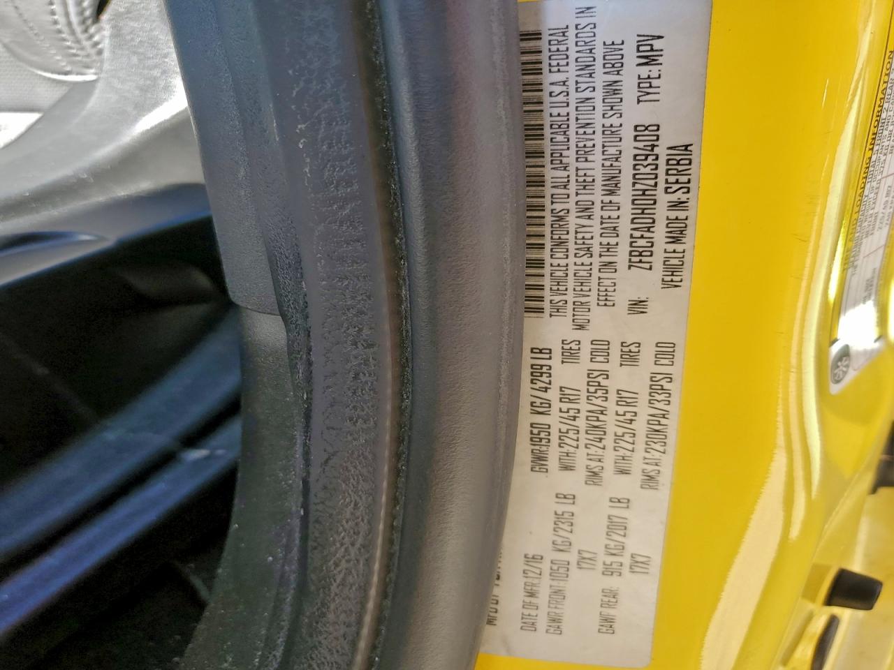 2017 Fiat 500L Trekking VIN: ZFBCFADH0HZ039408 Lot: 93927725