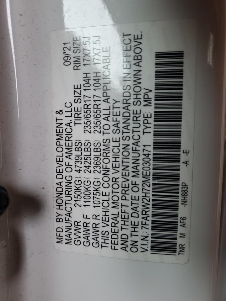 2021 Honda Cr-V Se VIN: 7FARW2H72ME030471 Lot: 91858935