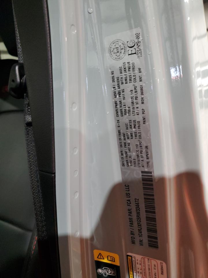 2024 Jeep Wrangler Rubicon VIN: 1C4RJXFG5RW334472 Lot: 91481335