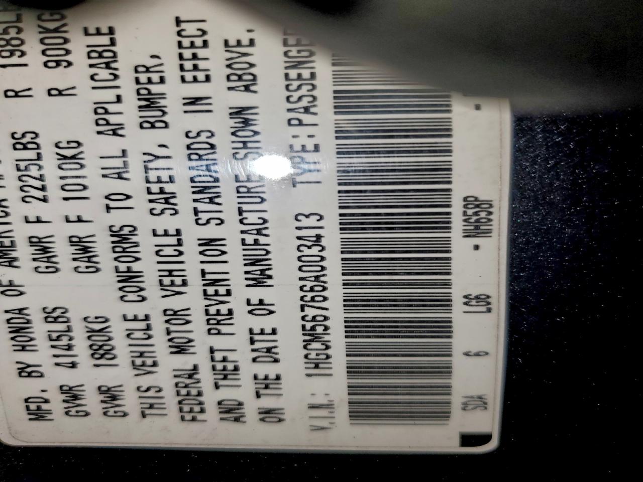 2006 Honda Accord Ex VIN: 1HGCM56766A003413 Lot: 95223685