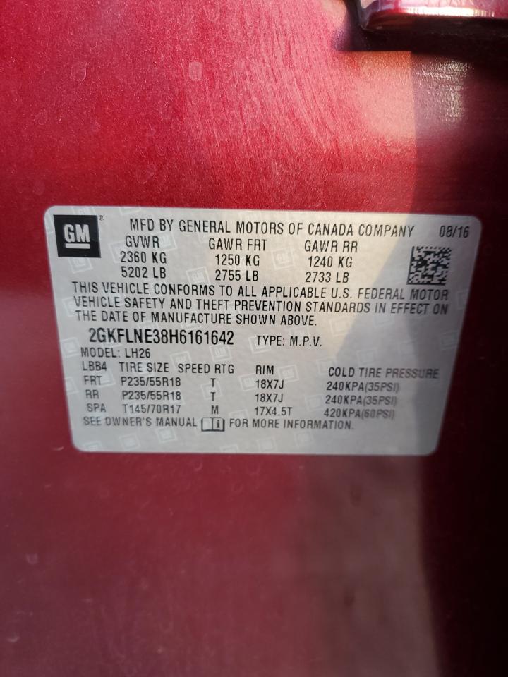 2017 GMC Terrain Sle VIN: 2GKFLNE38H6161642 Lot: 92119945