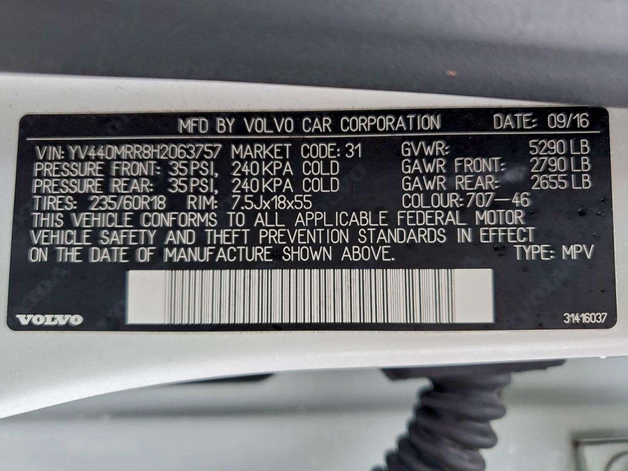 2017 Volvo Xc60 T5 Dynamic VIN: YV440MRR8H2063757 Lot: 92036585