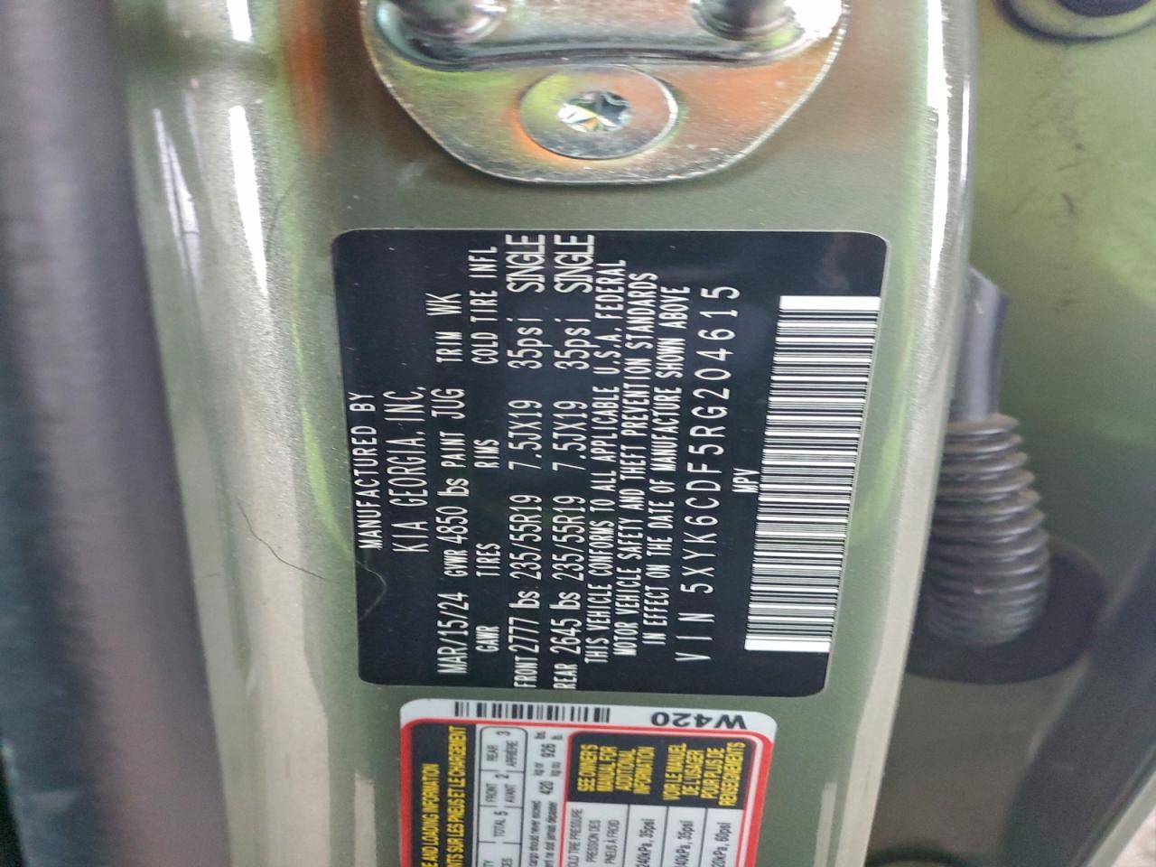 2024 Kia Sportage X Line VIN: 5XYK6CDF5RG204615 Lot: 94661315