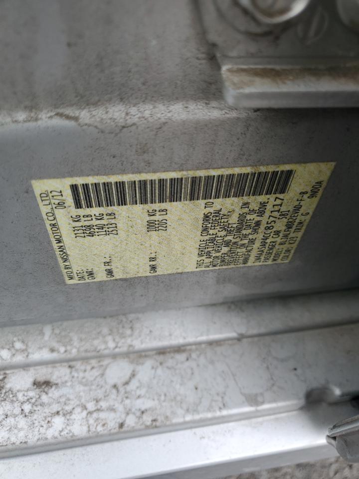 2012 Nissan Maxima S VIN: 1N4AA5AP4CC857117 Lot: 91602065