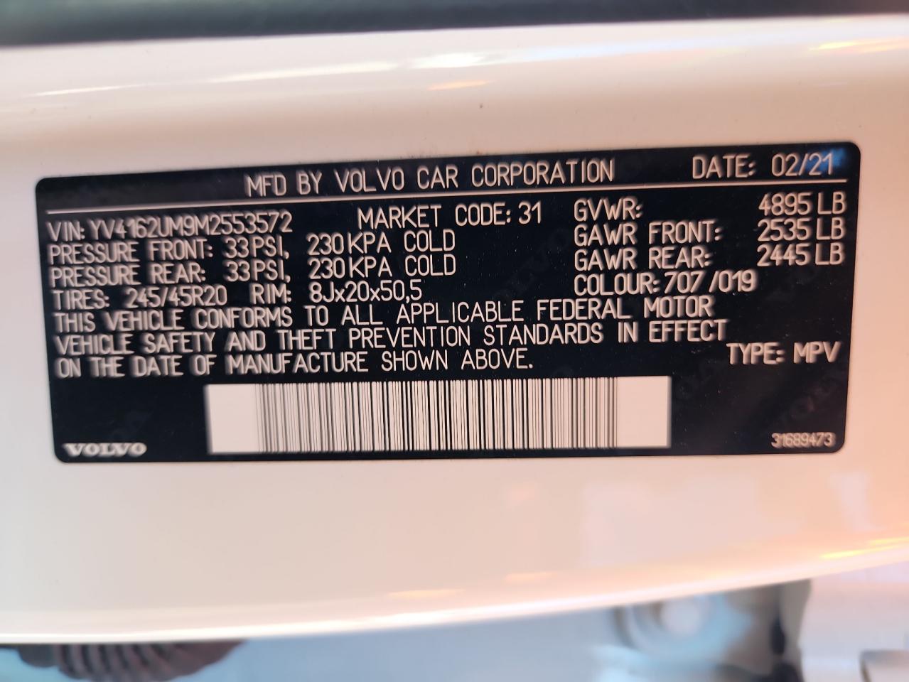 2021 Volvo Xc40 T5 R-Design VIN: YV4162UM9M2553572 Lot: 93784875