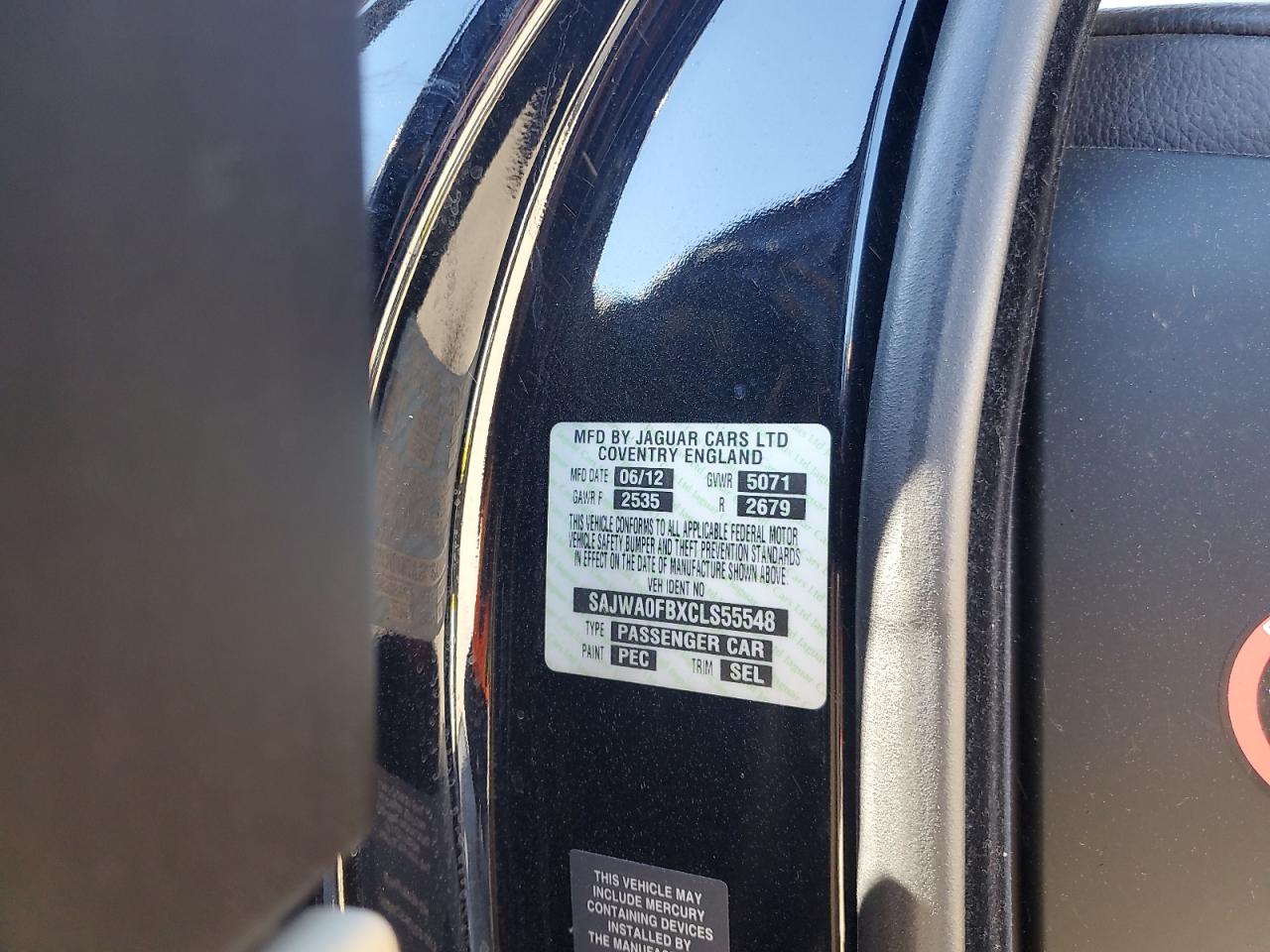 2012 Jaguar Xf VIN: SAJWA0FBXCLS55548 Lot: 90705195