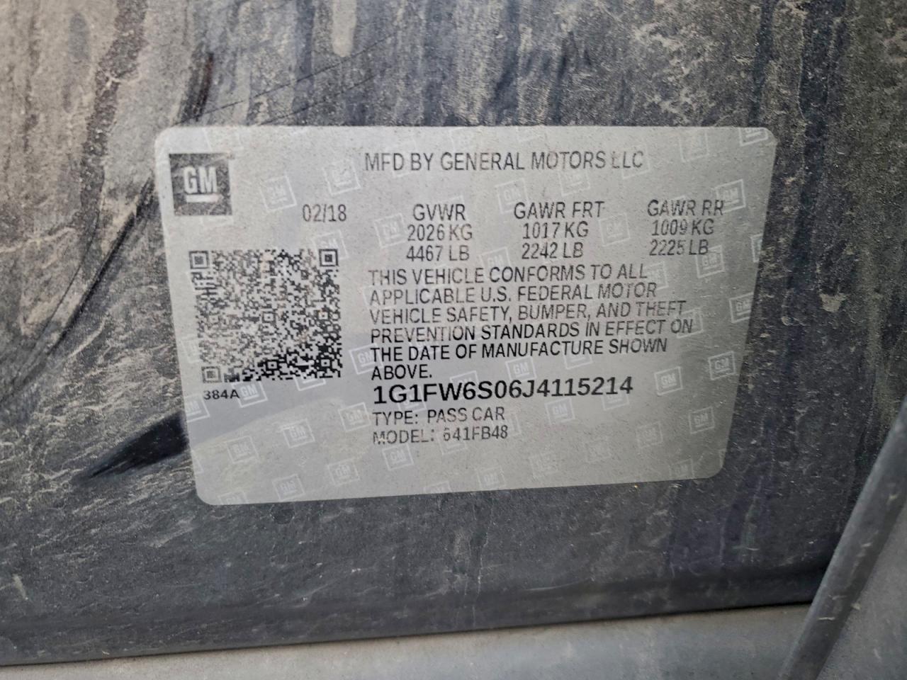 2018 Chevrolet Bolt Ev Lt VIN: 1G1FW6S06J4115214 Lot: 94162255