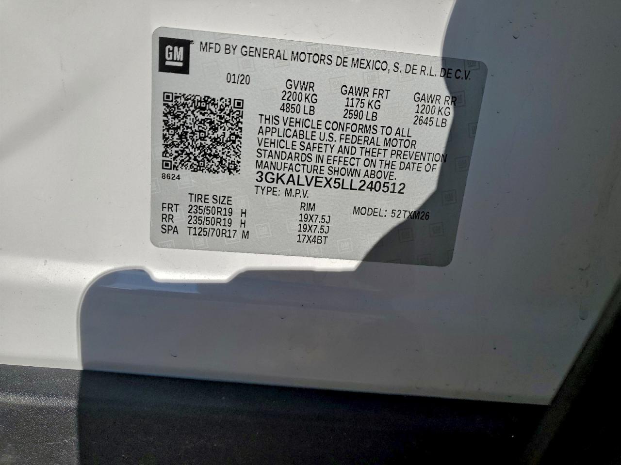 2020 GMC Terrain Slt VIN: 3GKALVEX5LL240512 Lot: 92754445