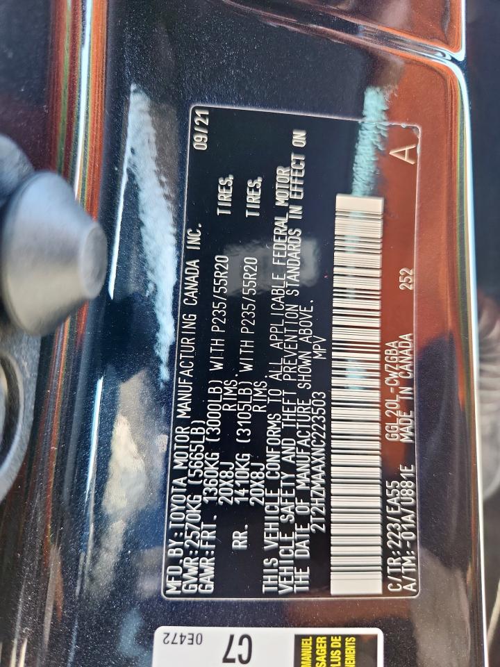 2022 Lexus Rx 350 VIN: 2T2HZMAAXNC223503 Lot: 91089055