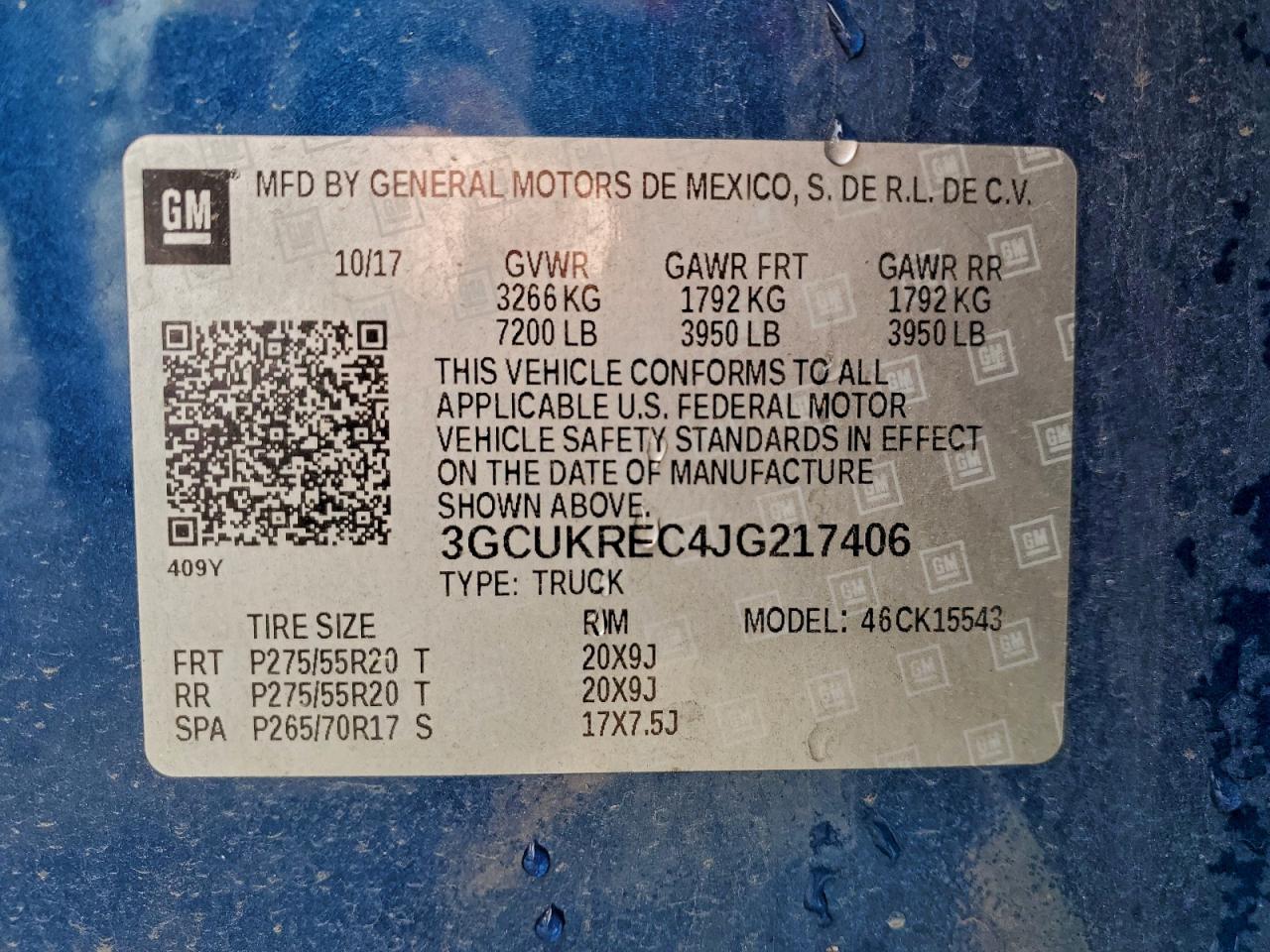 2018 Chevrolet Silverado K1500 Lt VIN: 3GCUKREC4JG217406 Lot: 93864945