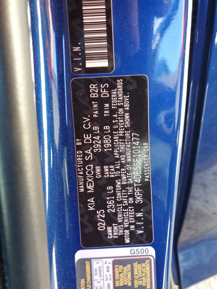 2025 Kia K4 Lx VIN: 3KPFT4DE5SE101477 Lot: 93059505