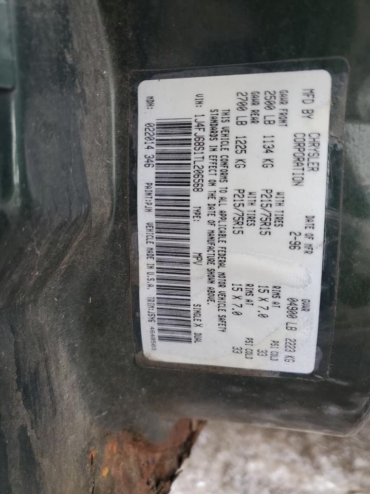 1996 Jeep Cherokee Sport VIN: 1J4FJ68S1TL206568 Lot: 92190365