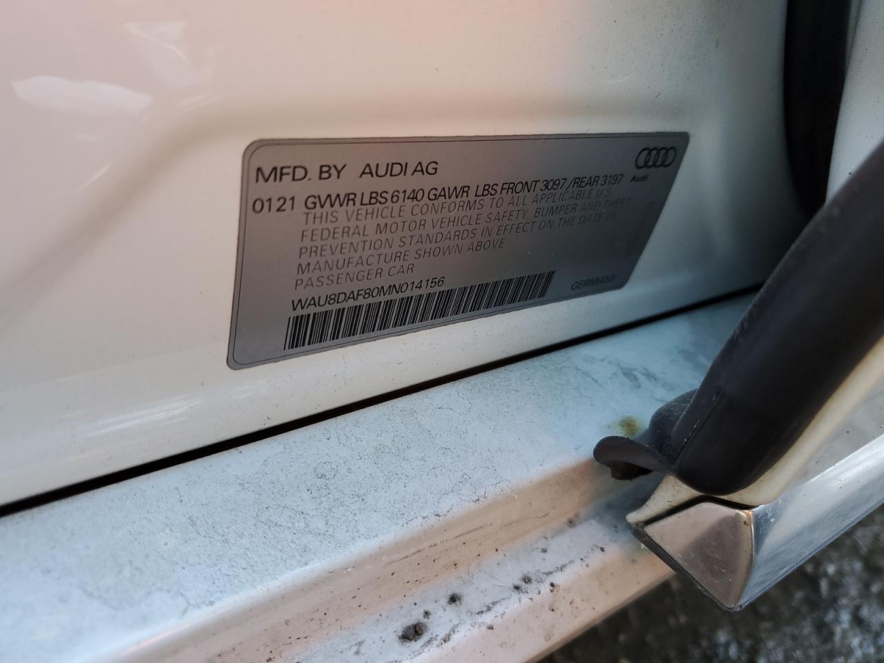 2021 Audi A8 L VIN: WAU8DAF80MN014156 Lot: 91985045