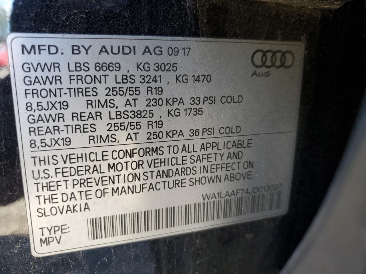 2018 Audi Q7 Premium Plus VIN: WA1LAAF74JD013097 Lot: 92242565