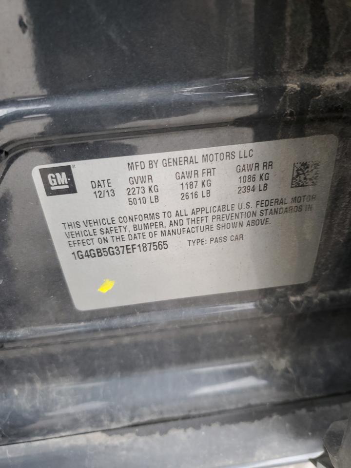 2014 Buick Lacrosse VIN: 1G4GB5G37EF187565 Lot: 92561765