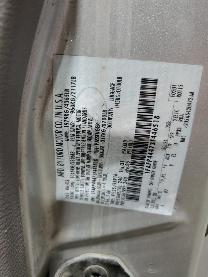 2003 Ford Mustang VIN: 1FAFP44473F446518 Lot: 93078195