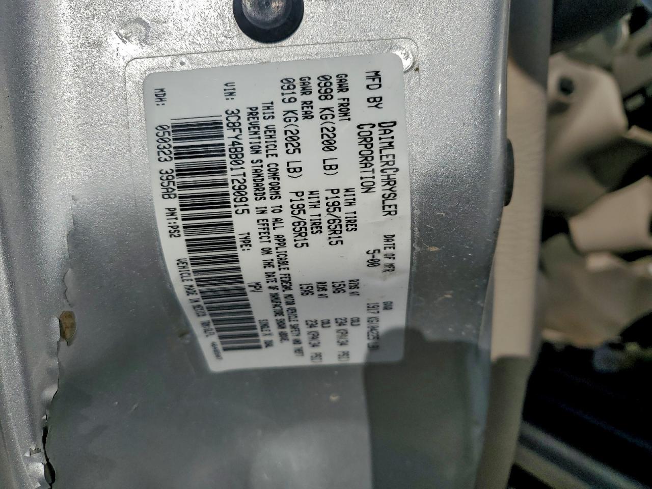 2001 Chrysler Pt Cruiser VIN: 3C8FY4BB01T290915 Lot: 94319215