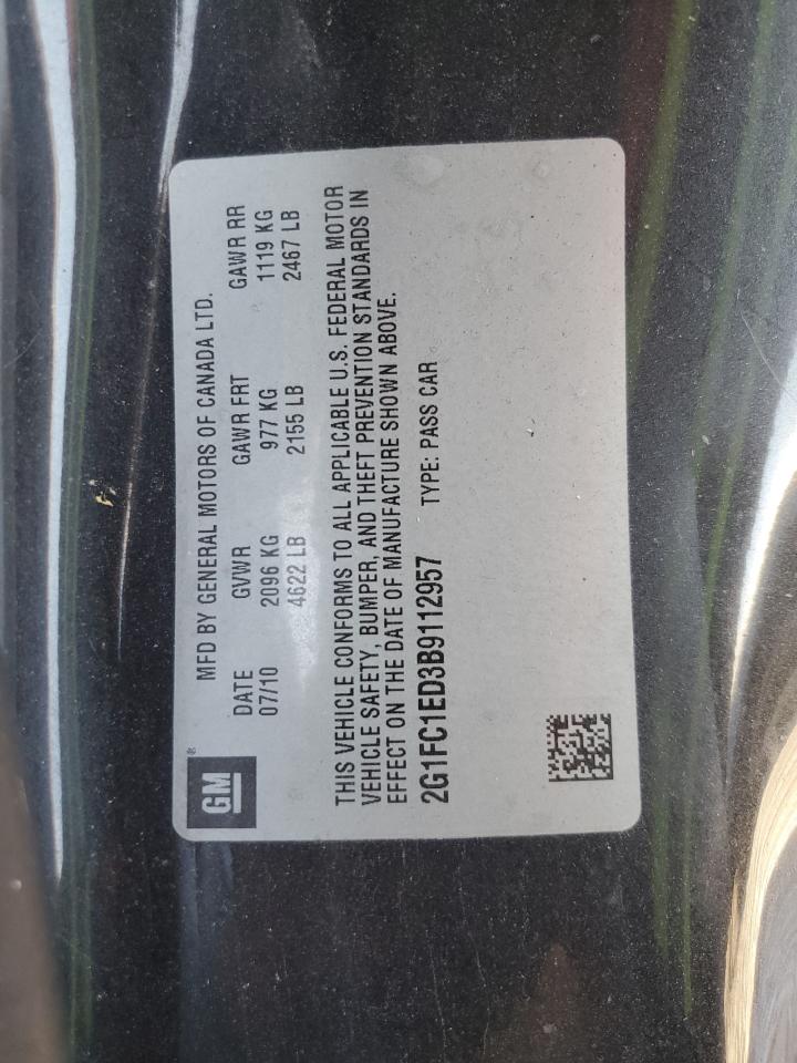 2011 Chevrolet Camaro Lt VIN: 2G1FC1ED3B9112957 Lot: 91292345