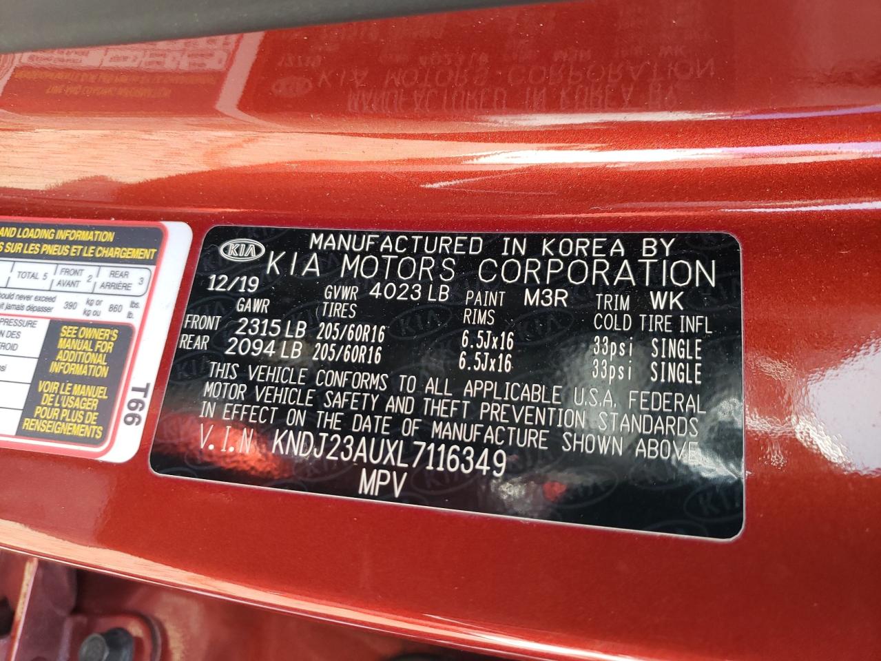 2020 Kia Soul Lx VIN: KNDJ23AUXL7116349 Lot: 92921755