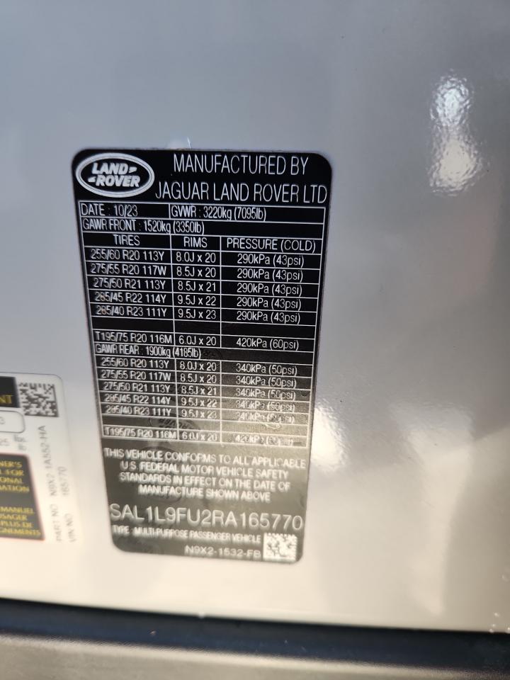 2024 Land Rover Range Rover Sport Dynamic Se VIN: SAL1L9FU2RA165770 Lot: 92408235