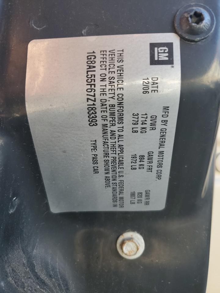 2007 Saturn Ion Level 3 VIN: 1G8AL55F67Z183393 Lot: 92341715