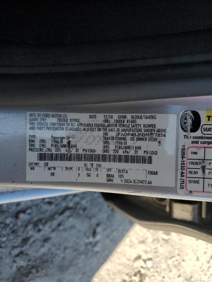 2011 Ford Fiesta Se VIN: 3FADP4BJ5BM177854 Lot: 92662835