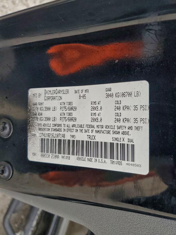 2006 Dodge Ram 1500 St VIN: 1D7HU18216J107148 Lot: 92914965