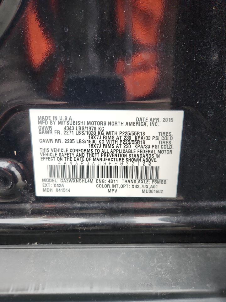 2015 Mitsubishi Outlander Sport Es VIN: 4A4AP3AU9FE032100 Lot: 91968485