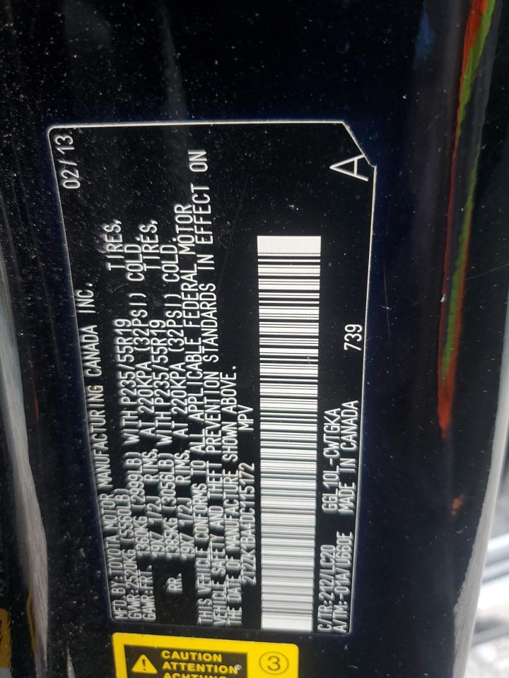 2013 Lexus Rx 350 VIN: 2T2ZK1BA4DC115172 Lot: 93412065