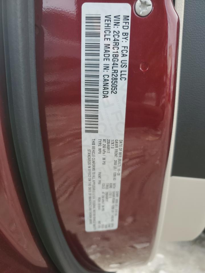 2020 Chrysler Pacifica Touring L VIN: 2C4RC1BG4LR285052 Lot: 92033075