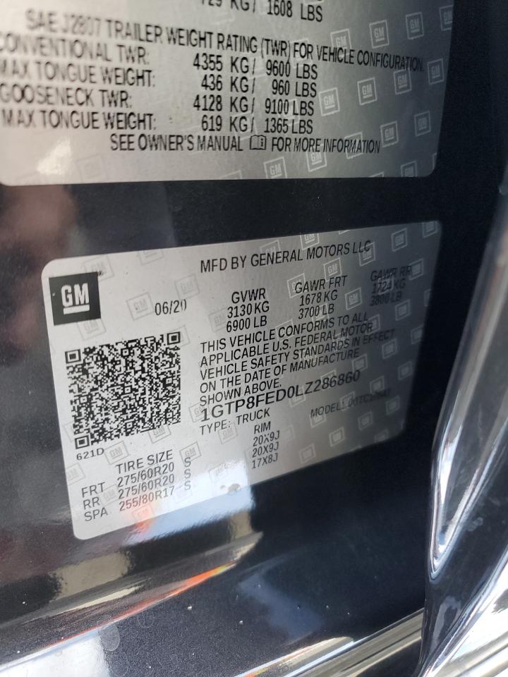 2020 GMC Sierra C1500 Denali VIN: 1GTP8FED0LZ286860 Lot: 93082715