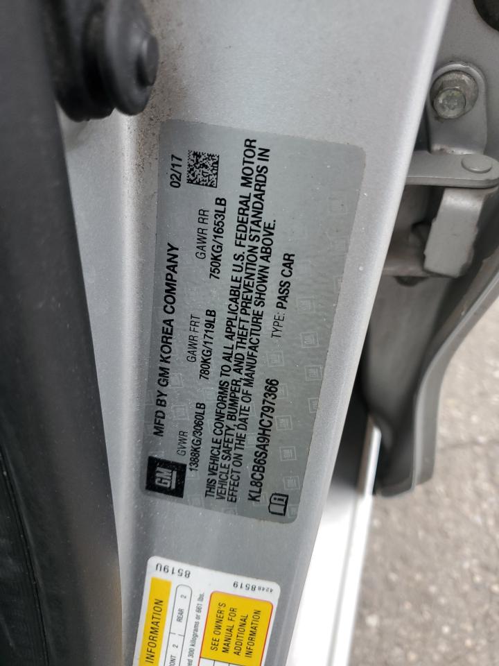 2017 Chevrolet Spark Ls VIN: KL8CB6SA9HC797366 Lot: 92997335