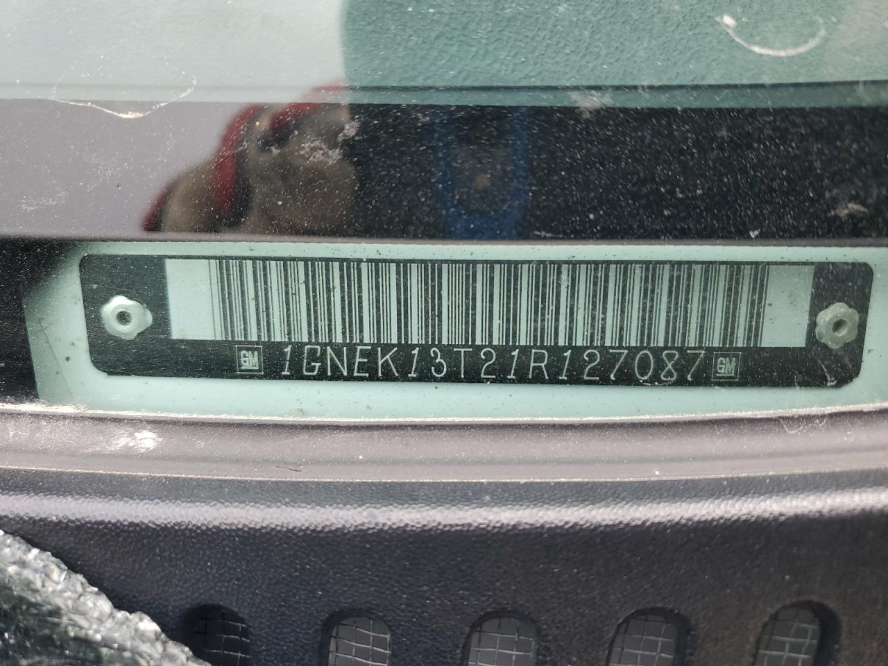 2001 Chevrolet Tahoe K1500 VIN: 1GNEK13T21R127087 Lot: 91911285