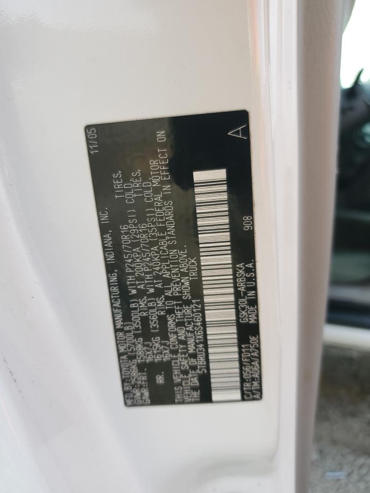 2006 Toyota Tundra Access Cab Sr5 VIN: 5TBRU341X6S460121 Lot: 93881515