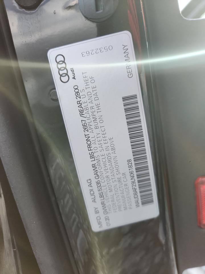 2020 Audi A6 Premium VIN: WAUD8AF29LN061828 Lot: 91881905
