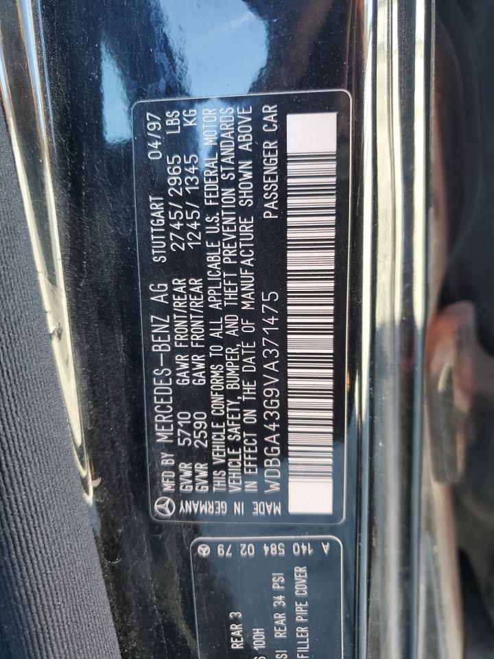 1997 Mercedes-Benz S 420 VIN: WDBGA43G9VA371475 Lot: 90905135