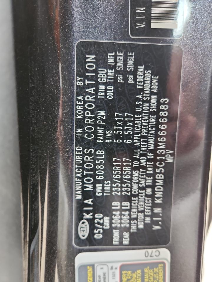 2021 Kia Sedona Lx VIN: KNDMB5C13M6666883 Lot: 93067915