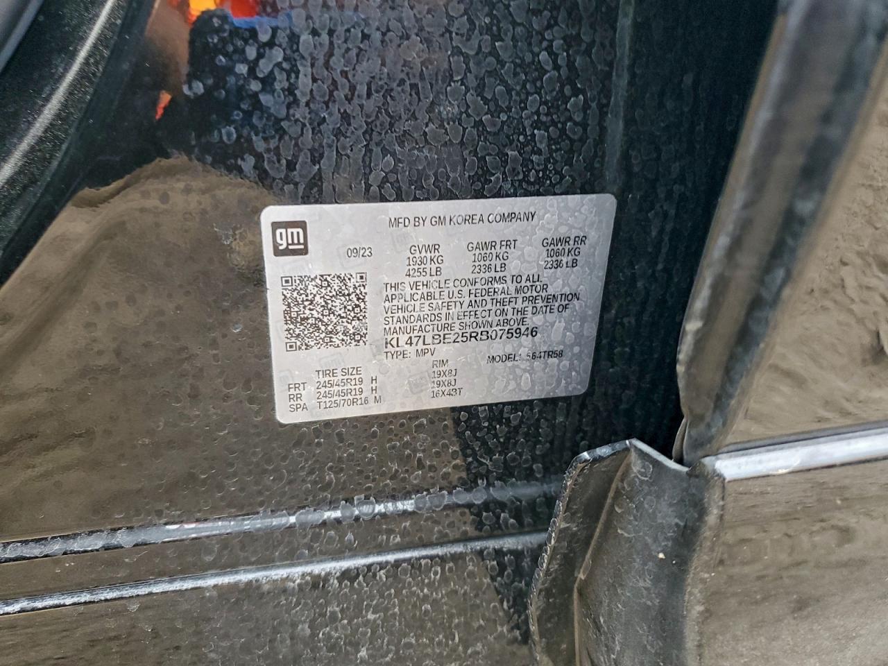 2024 Buick Envista Sport Touring VIN: KL47LBE25RB075946 Lot: 93326505