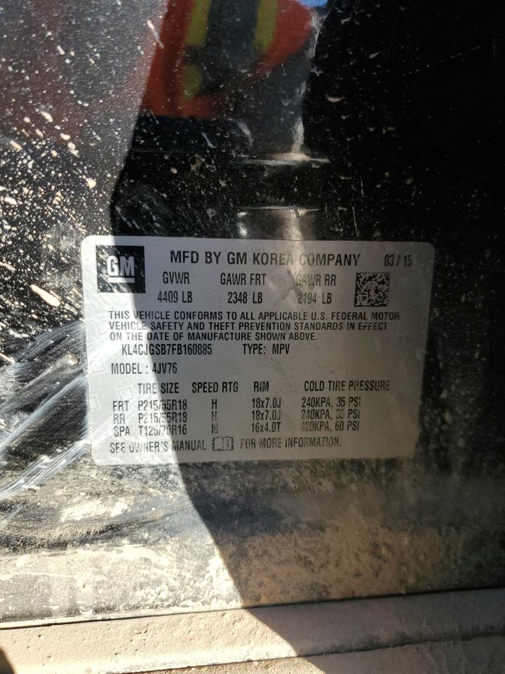 2015 Buick Encore VIN: KL4CJGSB7FB160885 Lot: 92701115